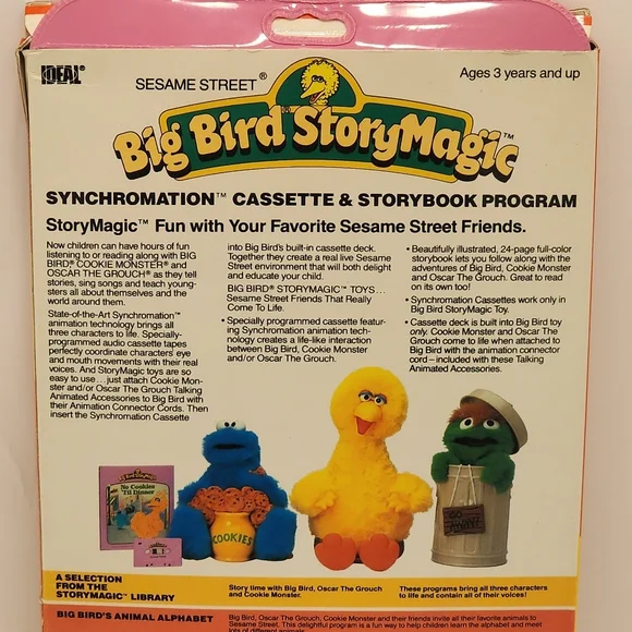 1986 Ideal Big Bird StoryMagic  Storybook & Cassette Tape - A Birthday Surprise - Picture 4 of 16